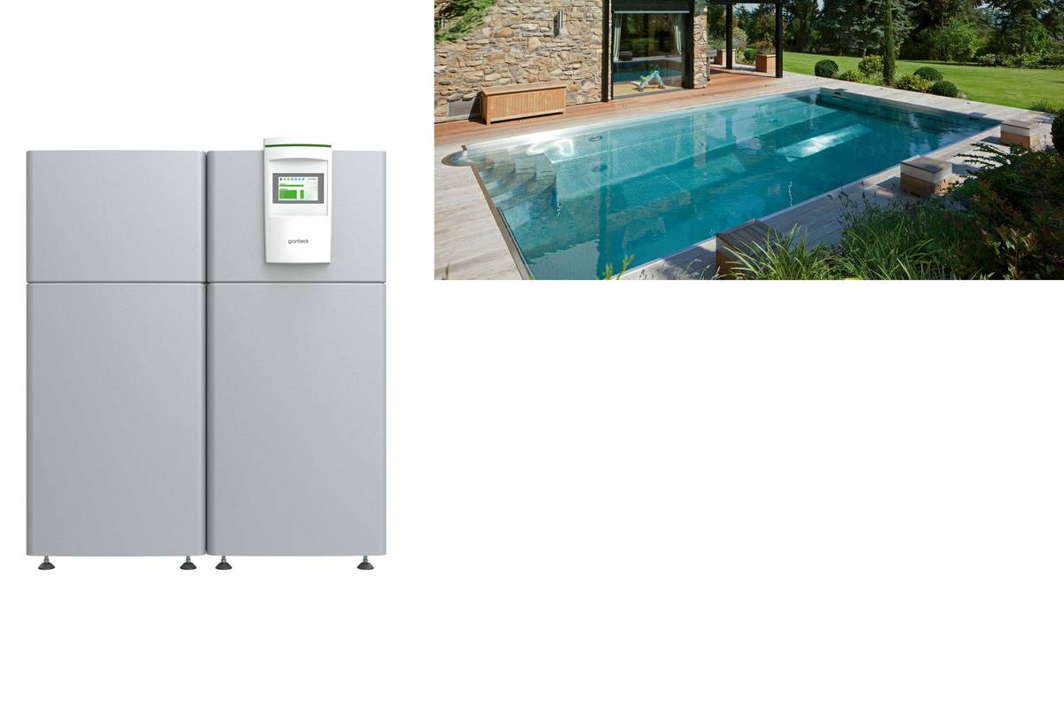 Mit Sicherheit reines Wasser: Die Ultrafiltrationsanlage «spaliQ:UF150» empfiehlt sich als «Trendsetter der innovativen Filtertechnik». Sie garantiert eine exzellente Wasserqualität in Schwimmbad und Whirlpool. Eine frequenzgeregelte Pumpe fördert das Wasser aus dem Becken, die Filtrationsanlage entfernt Schmutz, Viren, Bakterien und Parasiten zu 99,99 %. Das zum Patent angemeldete spezielle Grünbeck-Spülverfahren spart Platz und Energie. An eine einfache Montage und Wartung der Anlage wurde ebenfalls gedacht. Das Touchpanel als Anzeige und Bedieneinheit macht die Steuerung einfach. Auch eine Steuerung über iPad ist möglich. Grünbeck Wasseraufbereitung Schweiz GmbH.