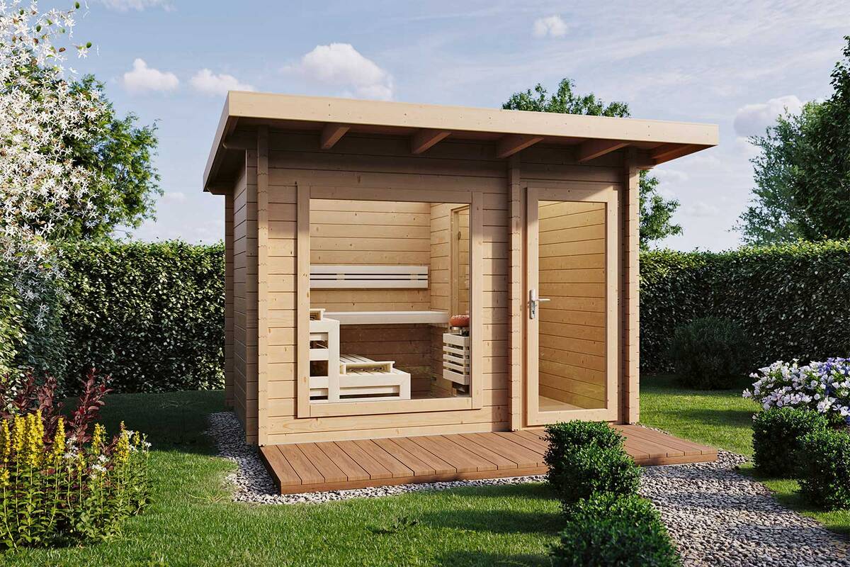 Eine Aussensauna ist ein Highlight in jedem Garten. Hat man genug Platz, bietet sich ein freistehendes Saunahaus an. Dieses Modell ist aus der «Terra»-Serie und kann in puncto Grösse, Aussendesign und Innenverkleidung an jeweilige Präferenzen angepasst werden. Bei der individuellen Beratung lassen sich auch spezifischere Anpassungen anbringen, die in der Schweizer Produktion umgesetzt werden. Badewell AG.