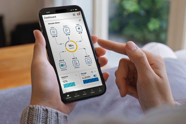 Ein Energiemanagementsystem optimiert die Nutzung des Solarstroms für Haushalt und E-Auto. www.hager.ch