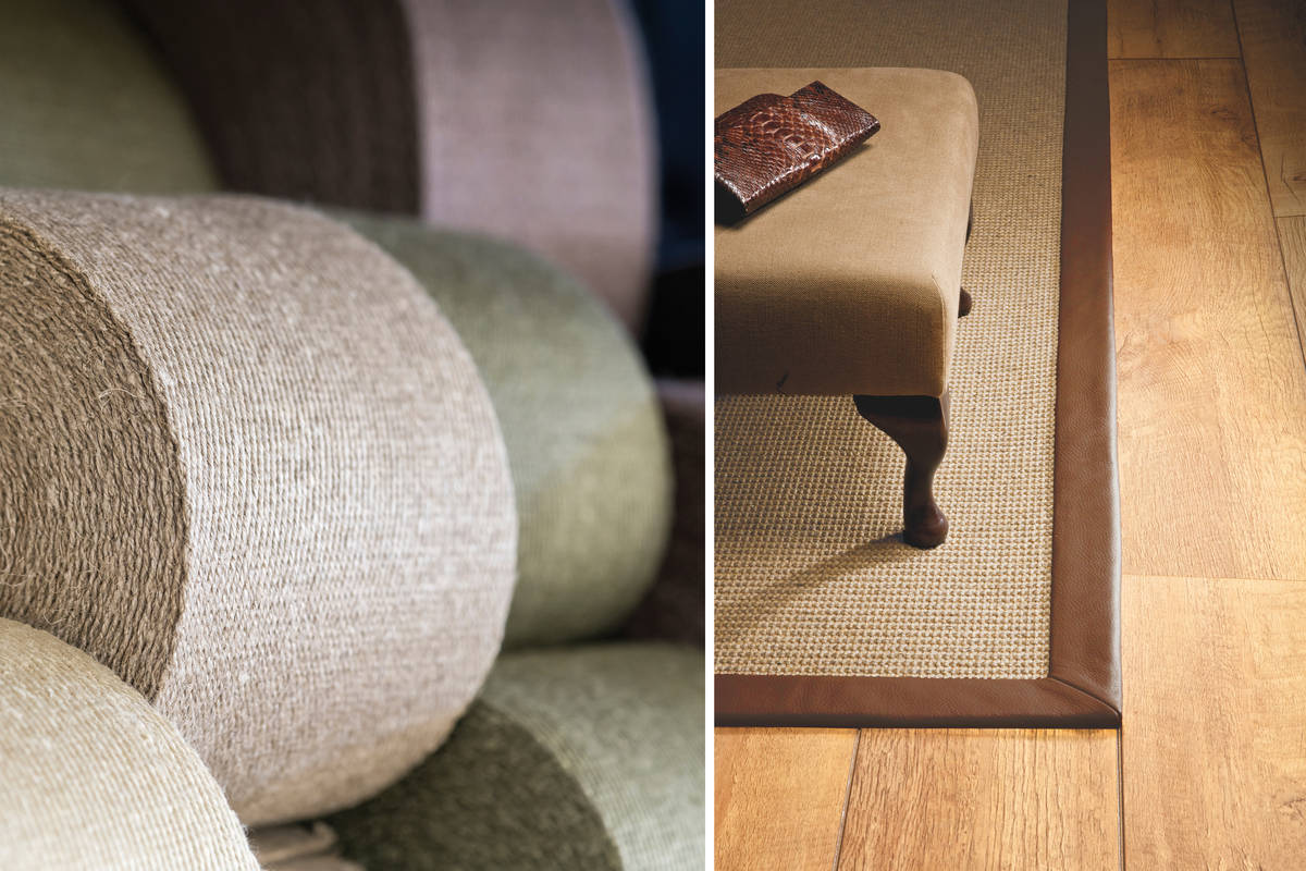 Naturschönheiten Wohnlichkeit nach Mass: Sisal ist ein natürliches Material, gewonnen aus den Blattfasern der Sisal-Agave und den Stängeln der Jutepflanze. Teppiche aus Sisal sind widerstandsfähig und gut fürs Raumklima. Das Schweizer Unternehmen Terr’Arte fertigt individuell mit Abschlussbordüren in Leder, Baumwolle, Leinen oder Synthetik. Terrr’Arte.