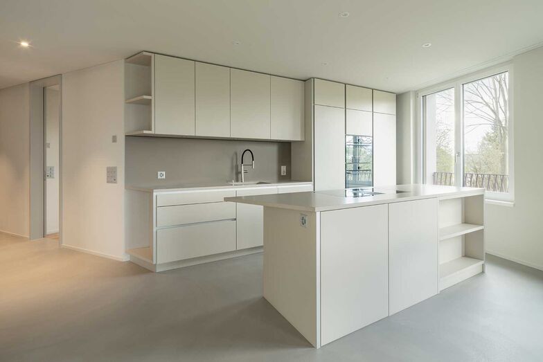 Spachtelbelag Corivesto Microbeton, Farbe Moss. Walo Bertschinger AG